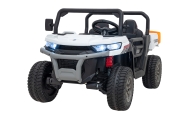 „Auto Pick-Up Speed 900“ vaikams, balta + 4x4 pavara + atverčiamas kėbulas + bagažinė + nuotolinio valdymo pultas + kastuvėlis +
