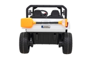 „Auto Pick-Up Speed 900“ vaikams, balta + 4x4 pavara + atverčiamas kėbulas + bagažinė + nuotolinio valdymo pultas + kastuvėlis +