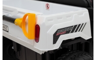 „Auto Pick-Up Speed 900“ vaikams, balta + 4x4 pavara + atverčiamas kėbulas + bagažinė + nuotolinio valdymo pultas + kastuvėlis +
