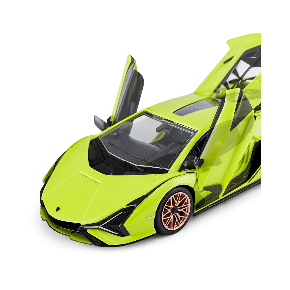 Lamborghini Sian zielony RASTAR model 1:18 Zdalnie sterowane auto + Pilot 2,4 GHz + Body kit 72 el. + Otwierane drzwi bagażnik