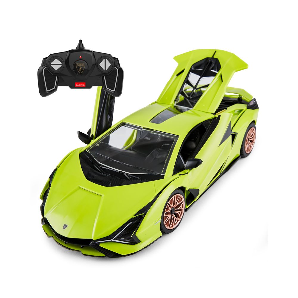 Lamborghini Sian zielony RASTAR model 1:18 Zdalnie sterowane auto + Pilot 2,4 GHz + Body kit 72 el. + Otwierane drzwi bagażnik