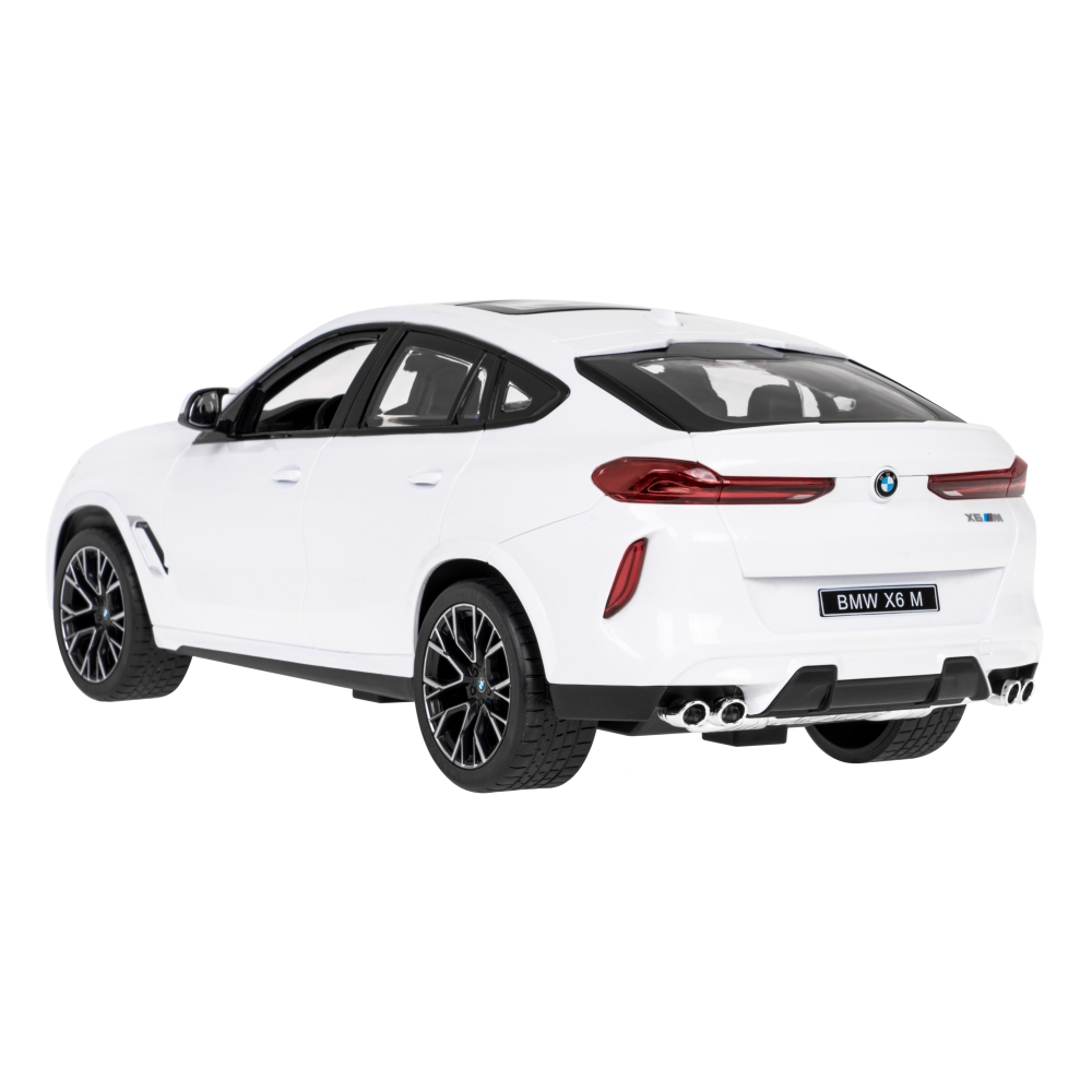 Nuotoliniu būdu valdomas BMW X6 M baltas RASTAR 1:14 + 2,4 GHz pultas