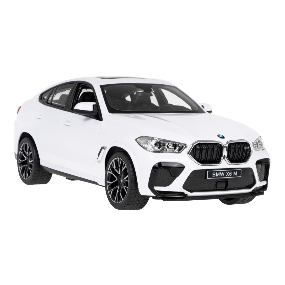 Nuotoliniu būdu valdomas BMW X6 M baltas RASTAR 1:14 + 2,4 GHz pultas