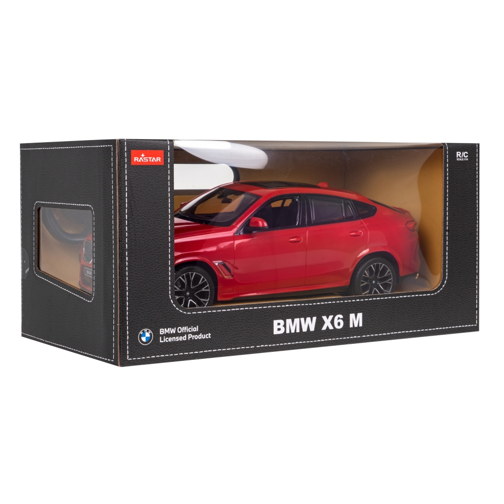 Nuotoliniu būdu valdomas BMW X6 M raudonas RASTAR modelis 1:14 + 2,4 GHz