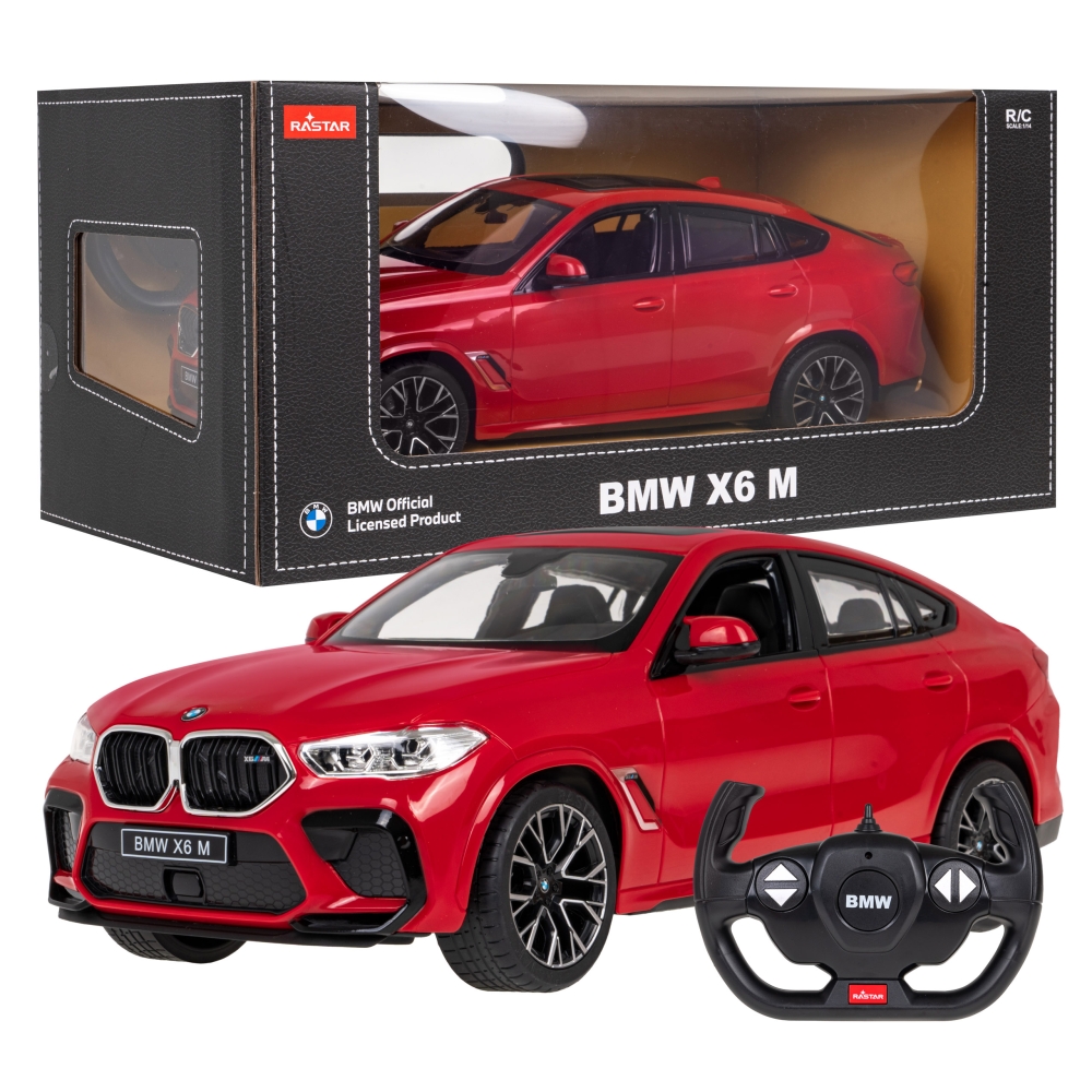 Nuotoliniu būdu valdomas BMW X6 M raudonas RASTAR modelis 1:14 + 2,4 GHz