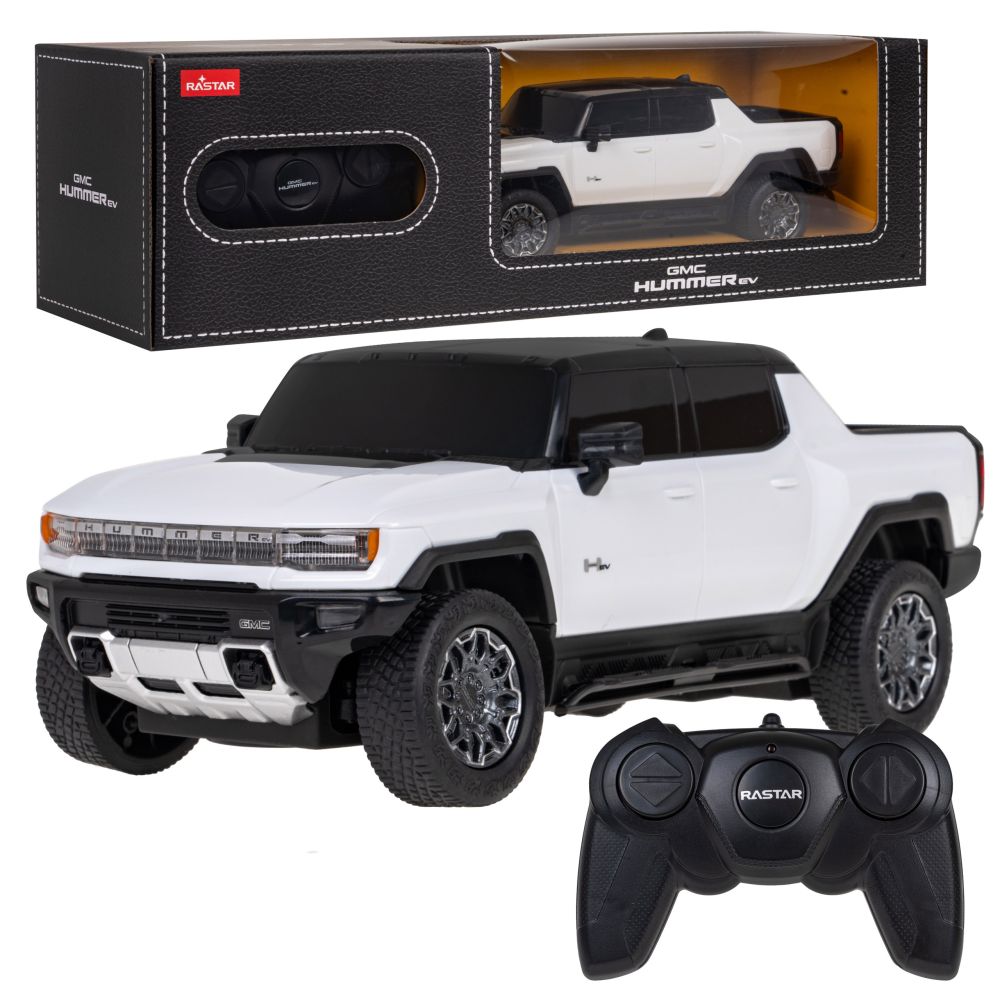 Nuotoliniu būdu valdomas GMC Hummer EV baltas RASTAR 1:26