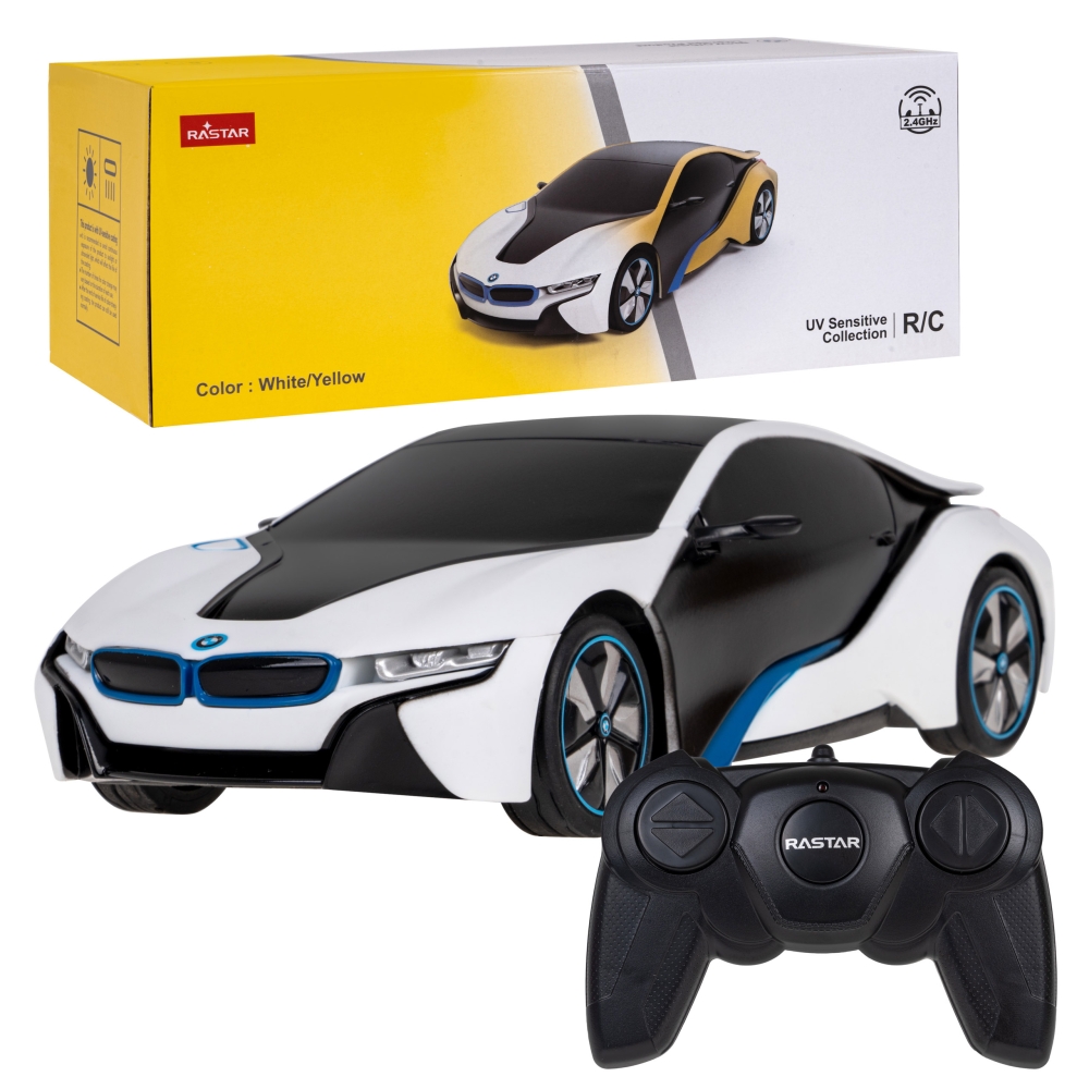 Nuotoliniu būdu valdomas BMW i8 RASTAR 1:24 modelis LED žibintai