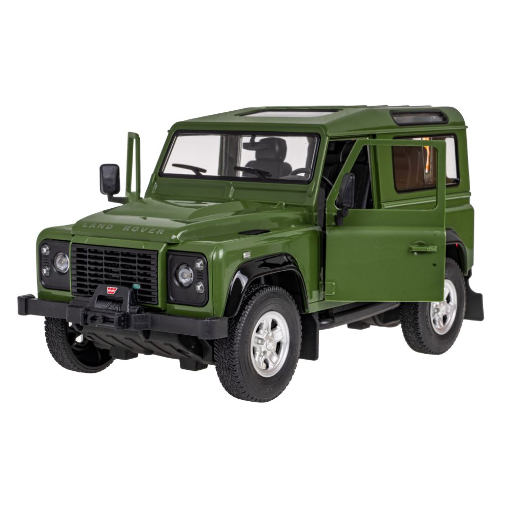 Nuotoliniu būdu valdomas Land Rover Defender žalias RASTAR modelis 1:14