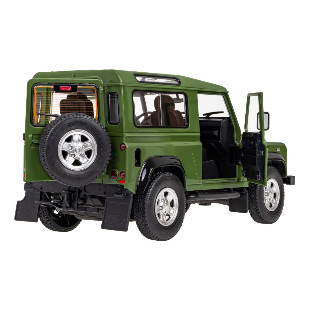 Nuotoliniu būdu valdomas Land Rover Defender žalias RASTAR modelis 1:14
