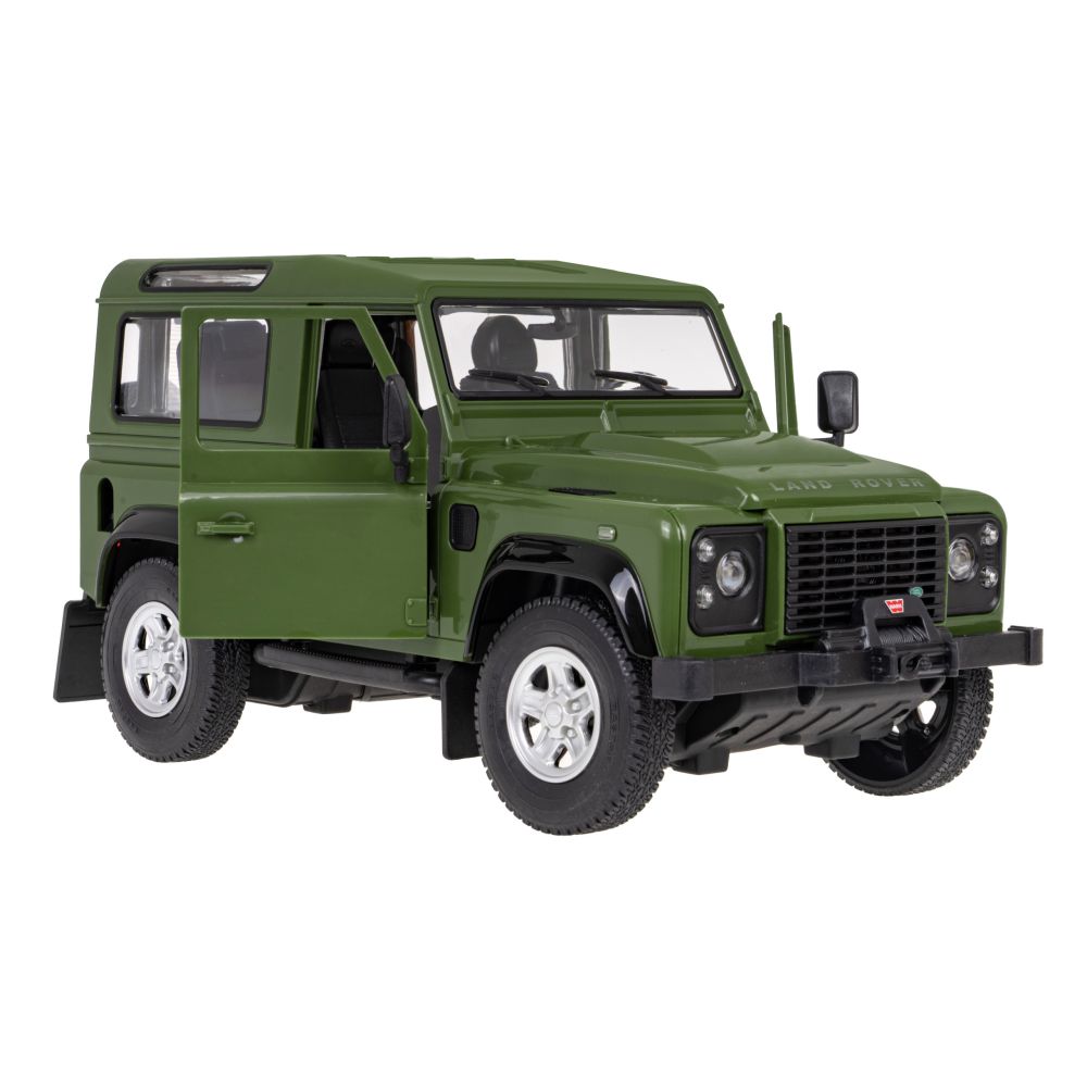 Nuotoliniu būdu valdomas Land Rover Defender žalias RASTAR modelis 1:14