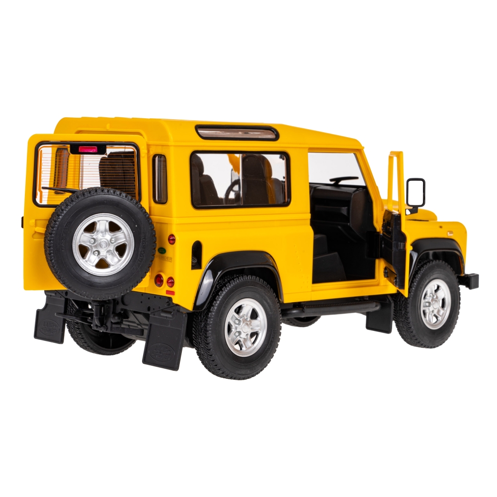 Nuotoliniu būdu valdomas Land Rover Defender geltonas RASTAR 1:14