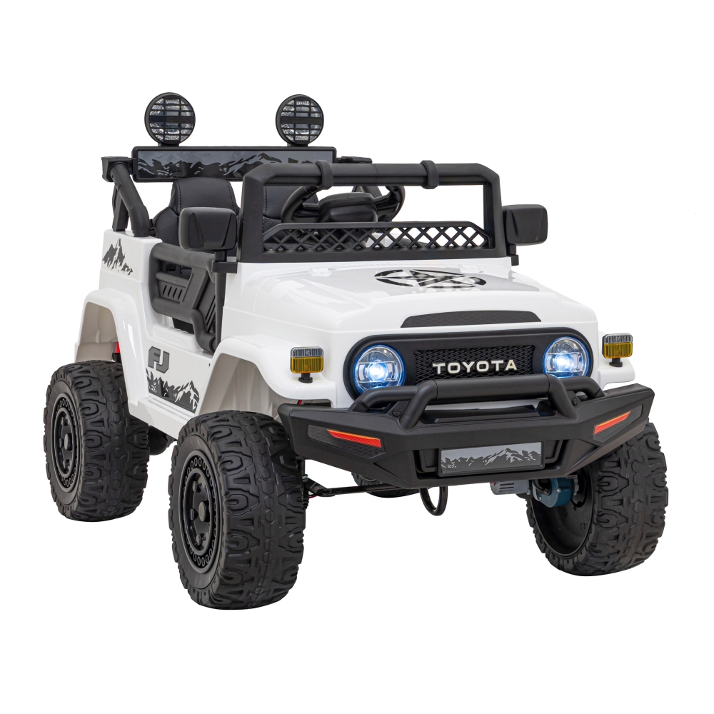 Elektromobilis Toyota FJ Cruiser 4x4, White-Elektromobiliai vaikams, Visureigiai-e-vaikas