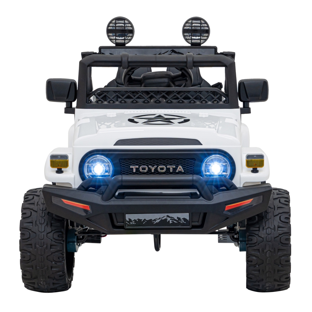 Elektromobilis Toyota FJ Cruiser 4x4, White-Elektromobiliai vaikams, Visureigiai-e-vaikas