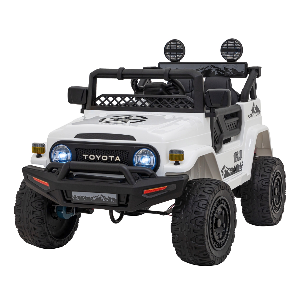 Elektromobilis Toyota FJ Cruiser 4x4, White-Elektromobiliai vaikams, Visureigiai-e-vaikas