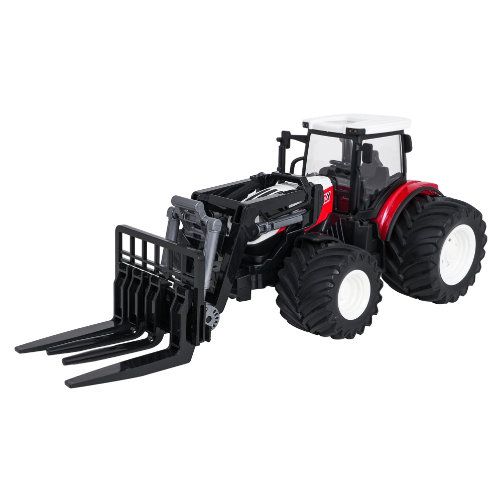 Raudonas R/C traktorius su turbinomis