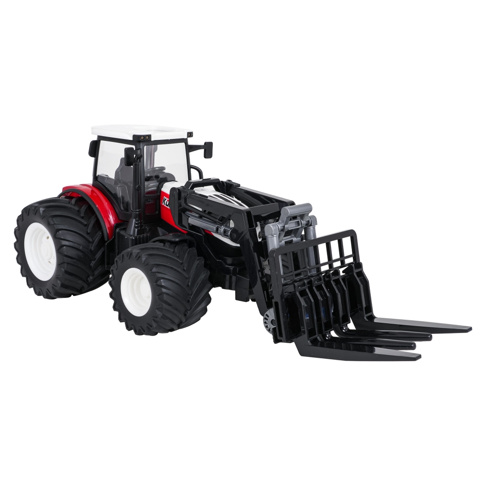 Raudonas R/C traktorius su turbinomis