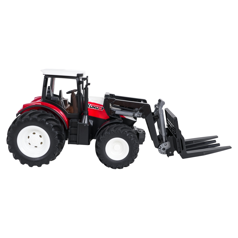 Raudonas R/C traktorius su turbinomis