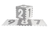 Mata biało-szara z 9 Puzzli dla dzieci 10m+ Wyjmowane cyfry litery + Pianka EVA + Powłoka antybakteryjna Ag+