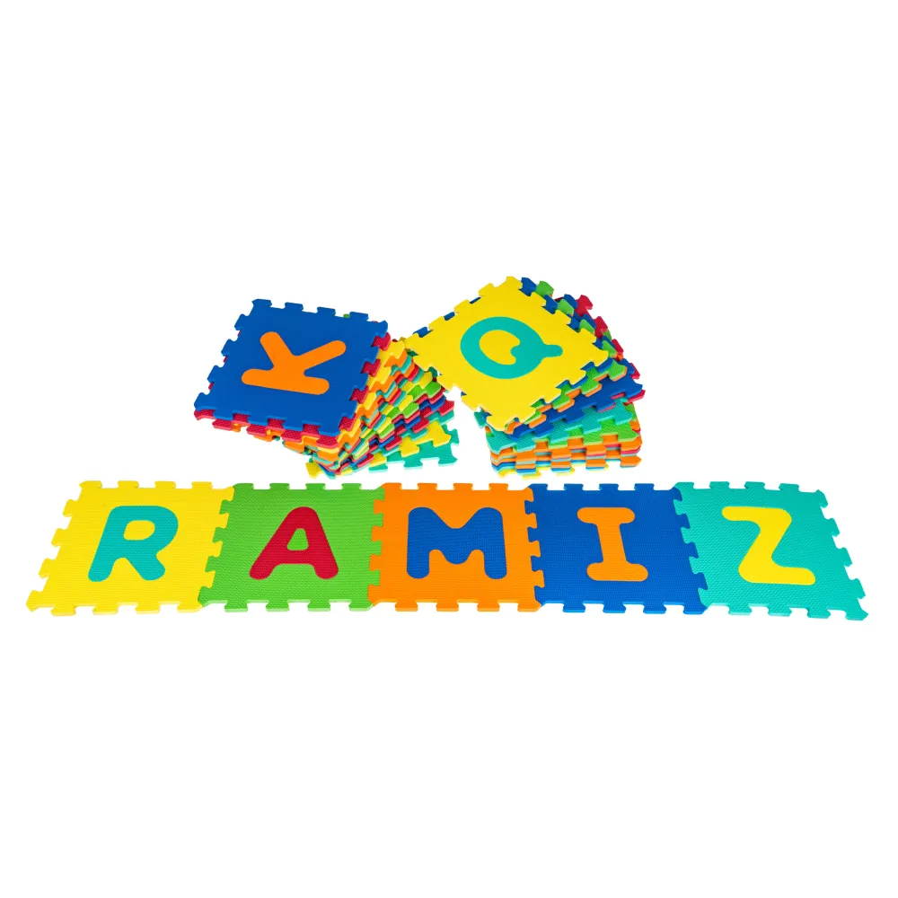 36 Dėlionių kilimėlis vaikams 10m+ Nuimami skaičiai raidės + EVA putos + Sulankstomos figūrėlės