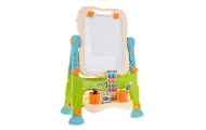 Tablica 2w1 magnetyczno-kredowa dla dzieci 3+ Akcesoria + Regulacja wysokości + Taboret + Półka + Pisaki Kreda
