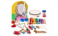 Medinis muzikos instrumentų rinkinys vaikams nuo 2 metų Kuprinė + 22 muzikos instrumentai-Žaislai, Muzikiniai-e-vaikas