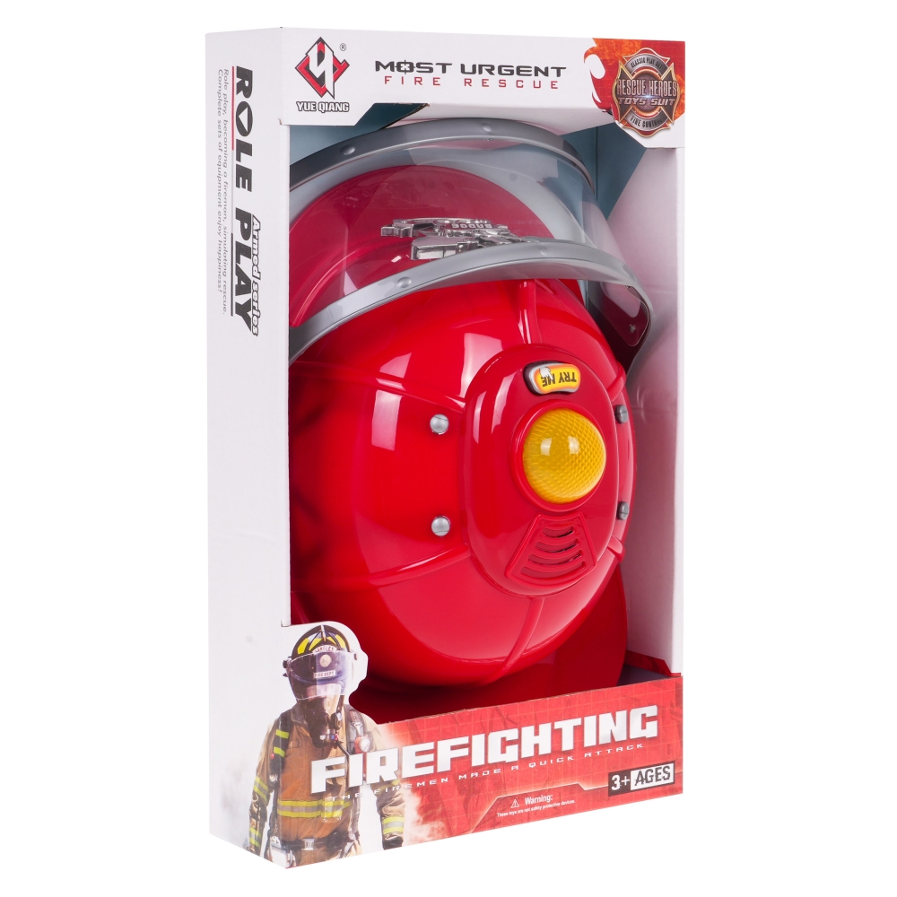 Interaktywny Kask Strażaka dla dzieci 3+ Dźwięki Syren + Światełka + Regulowany obwód