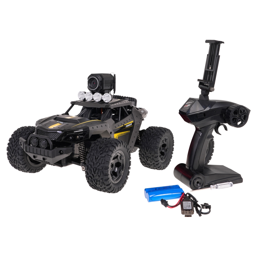 Visureigis su kamera MEGA Crawler PIONEER, pilkos spalvos-Žaislai, Auto ir transporto žaislai, Valdomos radijo bangomis-e-vaikas