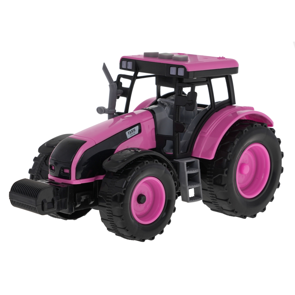 Interaktywny Różowy Traktor dla dzieci 3+ Otwierana maska + Dźwięki + Światła LED