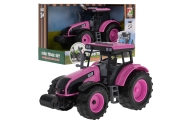 Interaktywny Różowy Traktor dla dzieci 3+ Otwierana maska + Dźwięki + Światła LED