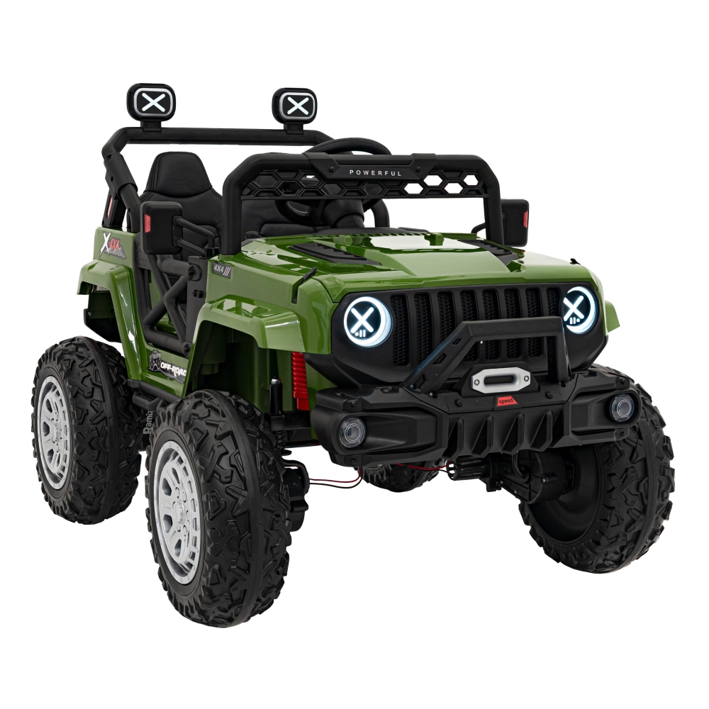 Elektromobilis OFF ROAD Speed, žalia-Elektromobiliai vaikams, Visureigiai-e-vaikas