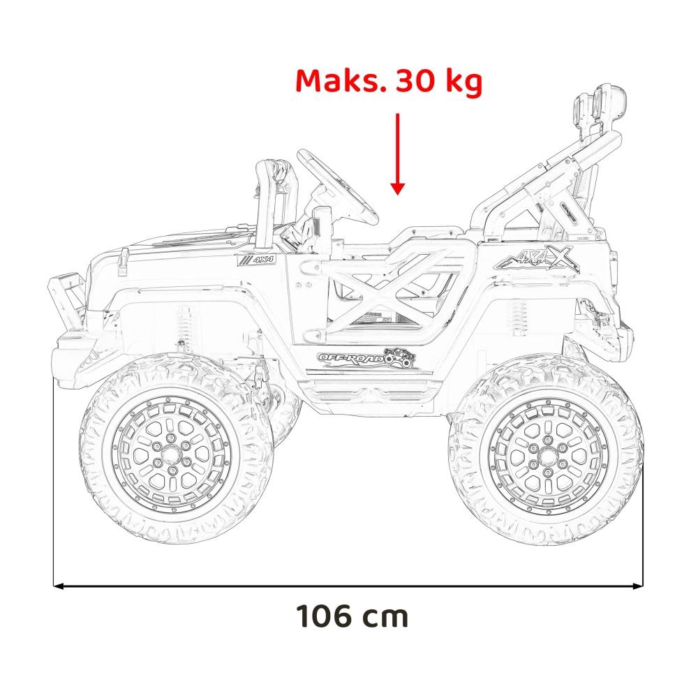 Elektromobilis OFF ROAD Speed, raudona-Elektromobiliai vaikams, Visureigiai-e-vaikas