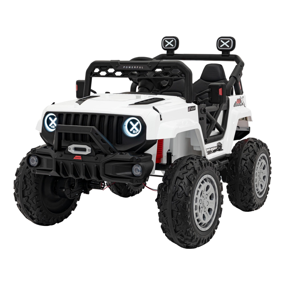 Elektromobilis OFF ROAD Speed, baltas-Elektromobiliai vaikams, Visureigiai-e-vaikas