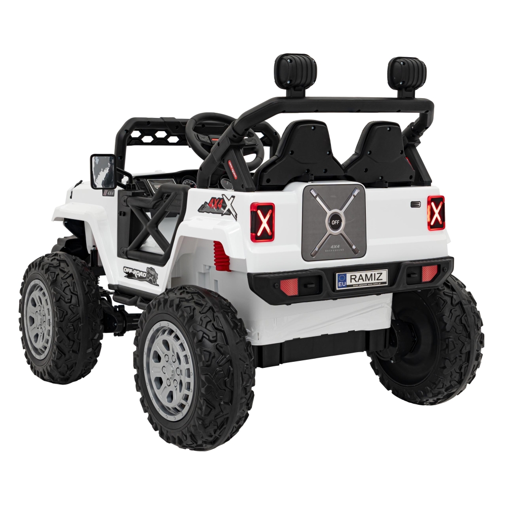 Elektromobilis OFF ROAD Speed, baltas-Elektromobiliai vaikams, Visureigiai-e-vaikas