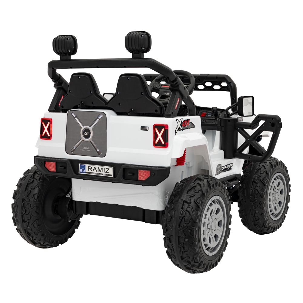 Elektromobilis OFF ROAD Speed, baltas-Elektromobiliai vaikams, Visureigiai-e-vaikas