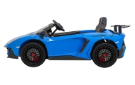 Lamborghini Aventador SV na akumulator dla 2 dzieci Niebieski + Silnik bezszczotkowy + Pompowane koła + Audio LED