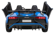 Lamborghini Aventador SV na akumulator dla 2 dzieci Niebieski + Silnik bezszczotkowy + Pompowane koła + Audio LED