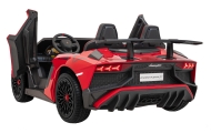 Lamborghini Aventador SV na akumulator dla 2 dzieci Czerwony + Silnik bezszczotkowy + Pompowane koła + Audio LED