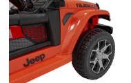 Jeep Wrangler Rubicon na akumulator dla dzieci Pomarańczowy + Pilot + Radio MP3 LED + Koła EVA