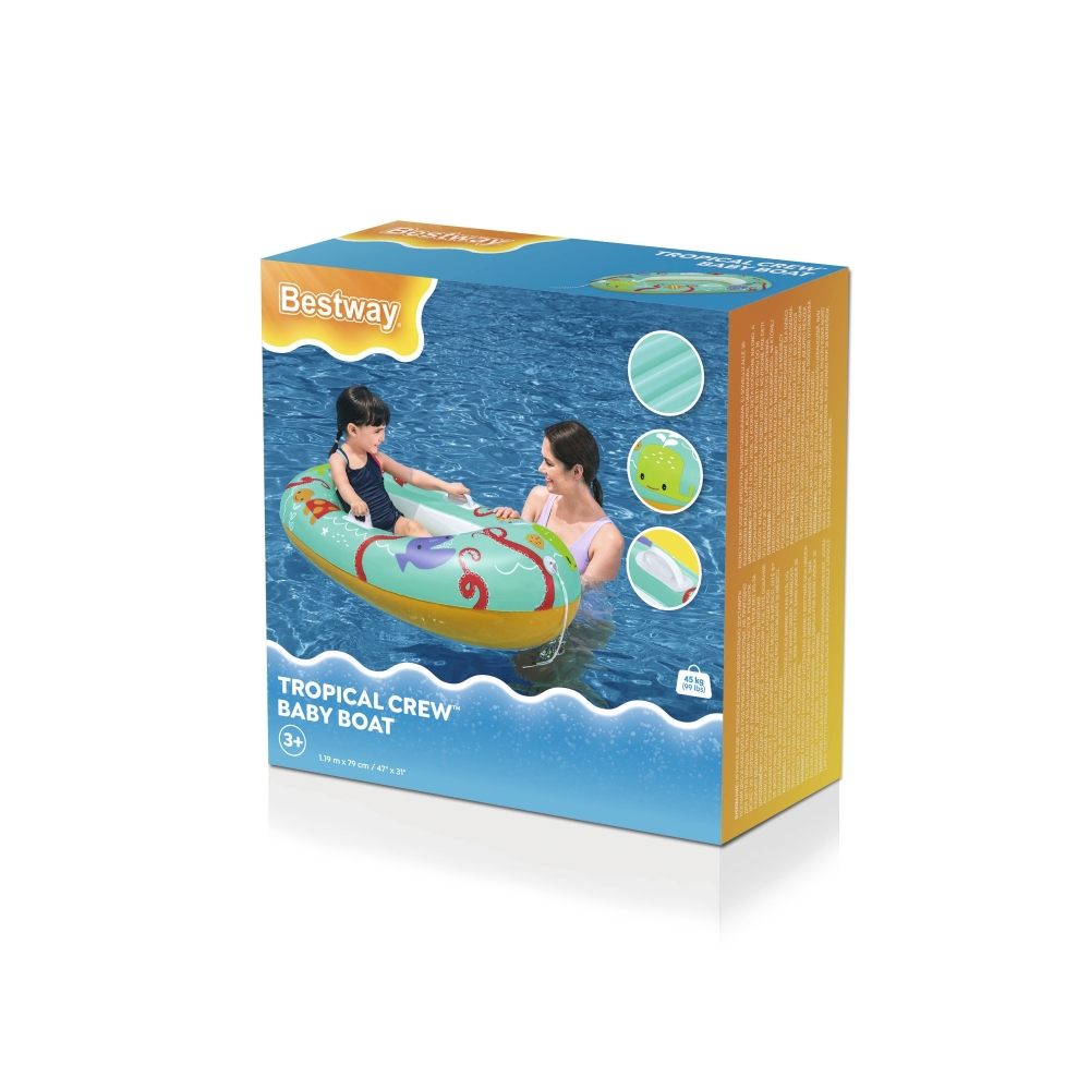 Vaikiškas pripučiamas pontonas 119 cm x 79 cm mėlynas Bestway 34009-Žaislai, Lauko žaislai, Pripučiami ratai, žaislai, čiužiniai