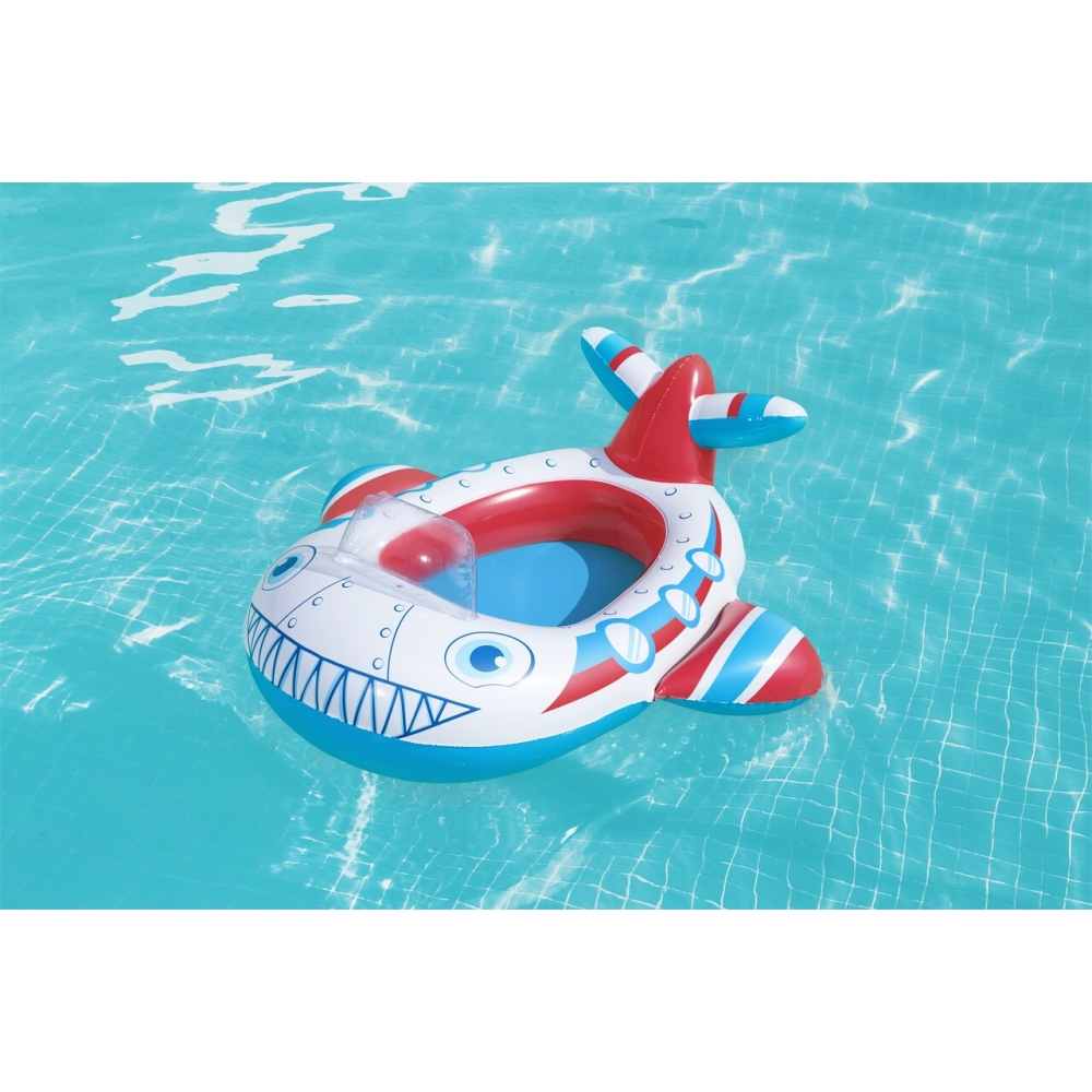 BESTWAY 109x97cm pripučiamas lėktuvo plaukimo pontonas vaikams 3+ + pripučiamas stiklas