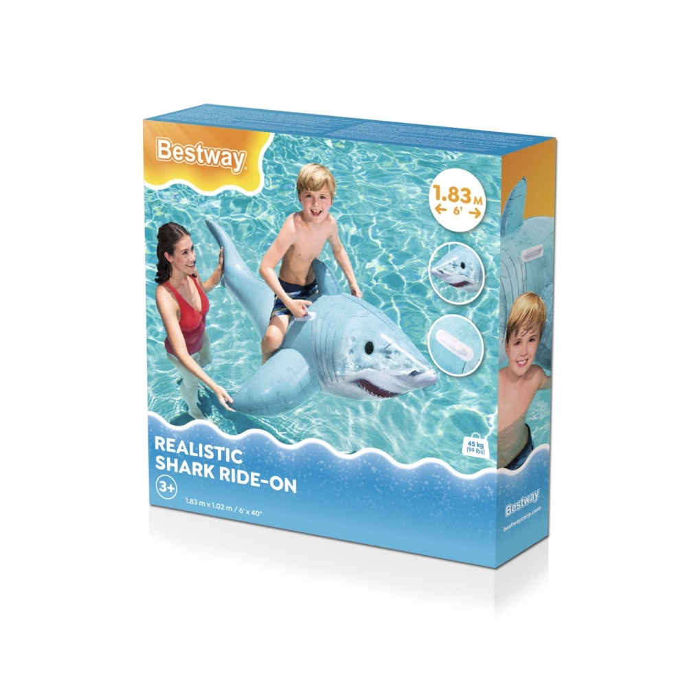 Pripučiamas čiužinys Shark 183 x 102 cm Bestway 41405-Žaislai, Lauko žaislai, Pripučiami ratai, žaislai, čiužiniai-e-vaikas