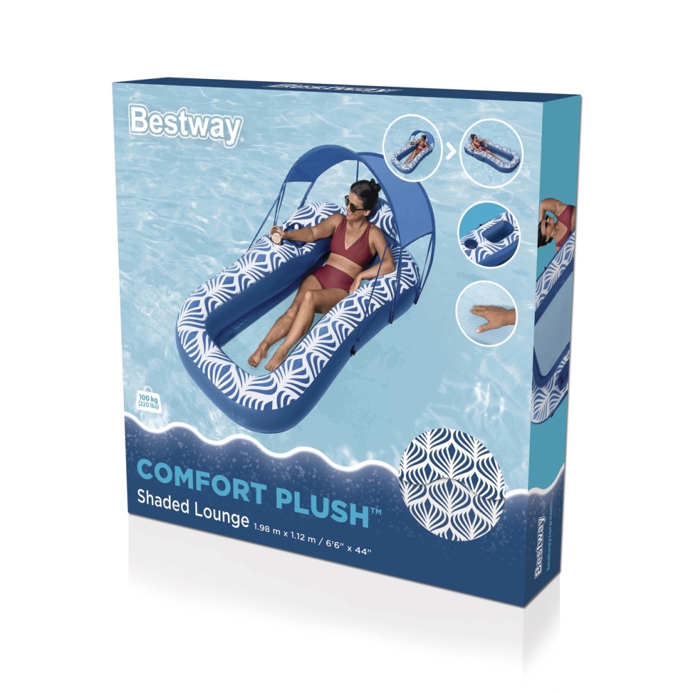 Pripučiamas plaukimo čiužinys BESTWAY su stogeliu 198x112cm