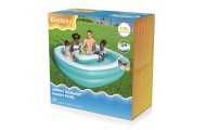 Dmuchany Basen dla rodziny 218x218x48 BESTWAY + Pływający Stolik Wyspa na napoje