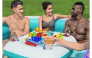 BESTWAY 218x218x48 pripučiamas šeimos baseinas + plaukiojantis gėrimų salos stalas