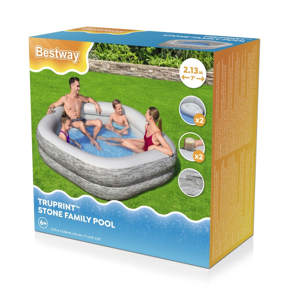 Pripučiamas sodo baseinas 213x 206x 53 cm Bestway 54423-Žaislai, Lauko žaislai, Baseinai, Pripučiami baseinai-e-vaikas