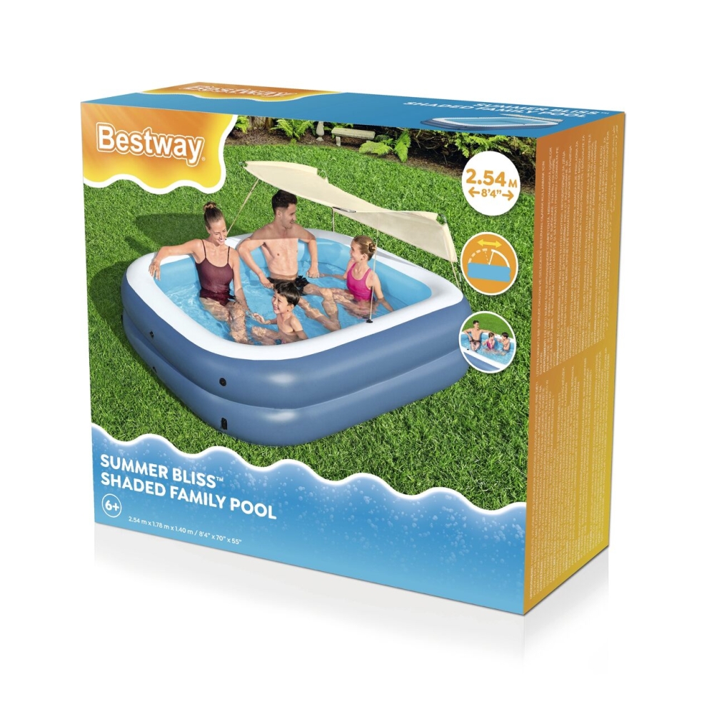 Pripučiamas baseinas BESTWAY 254x178x140cm UV apsauga + kilnojamas stogelis
