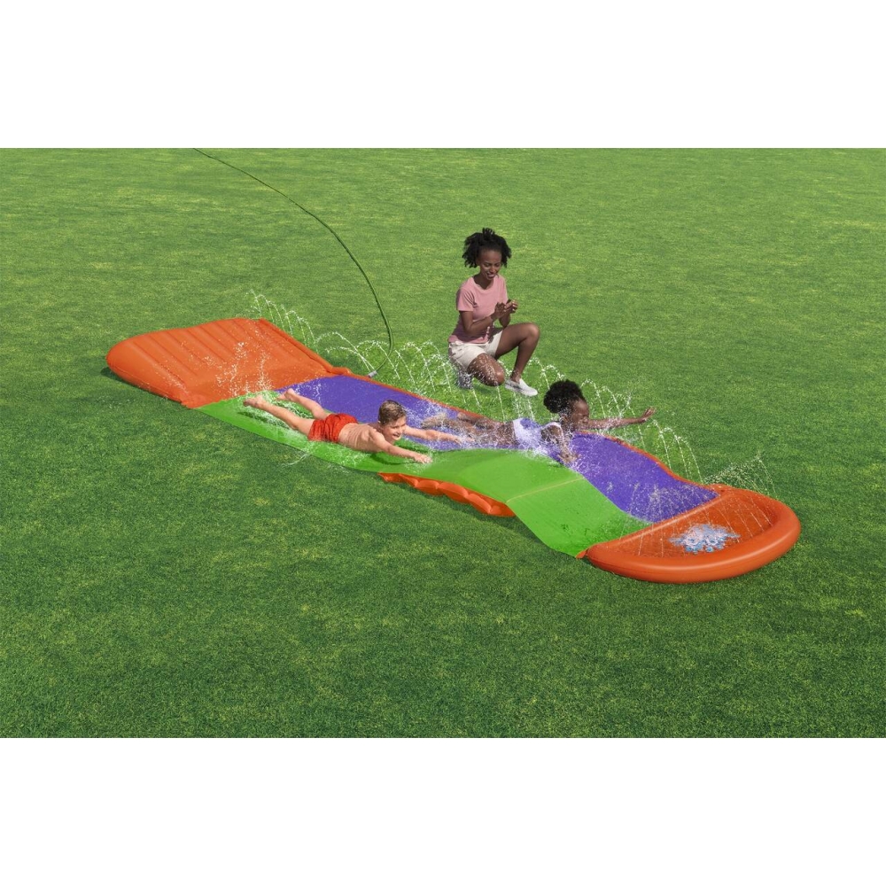 "SplashCoaster" vandens kalnelis 2 vaikams 3+ BESTWAY Trasa 488 cm + purkštukai + rampa