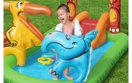 Dmuchany Plac zabaw Brodzik Świat Dinozaurów dla dzieci 2+ BESTWAY 241x140x137cm + Zjeżdżalnia + Natrysk wodny + Akcesoria