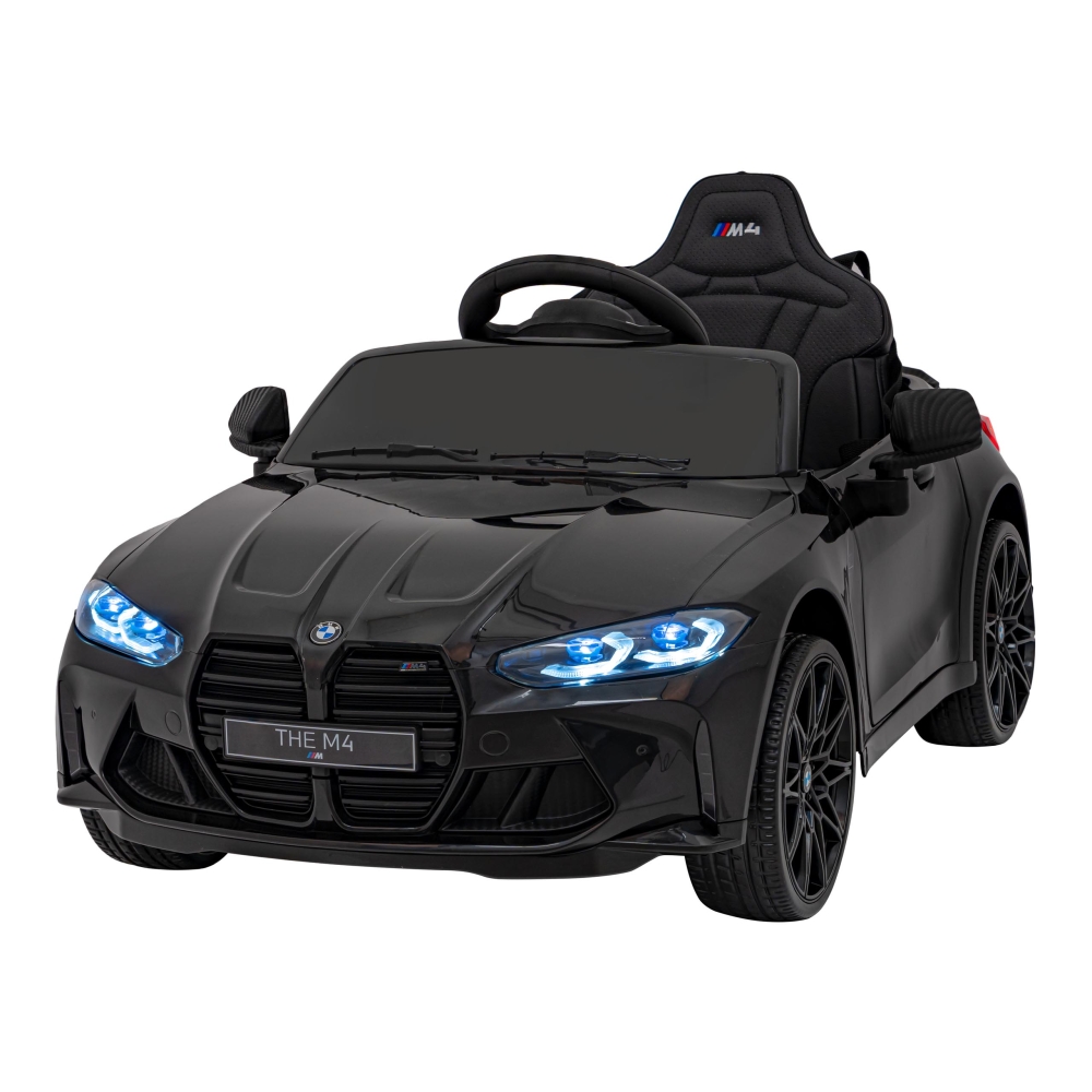 Transporto priemonė, automobilis BMW M4, juodos spalvos-Elektromobiliai vaikams, Mašinos-e-vaikas