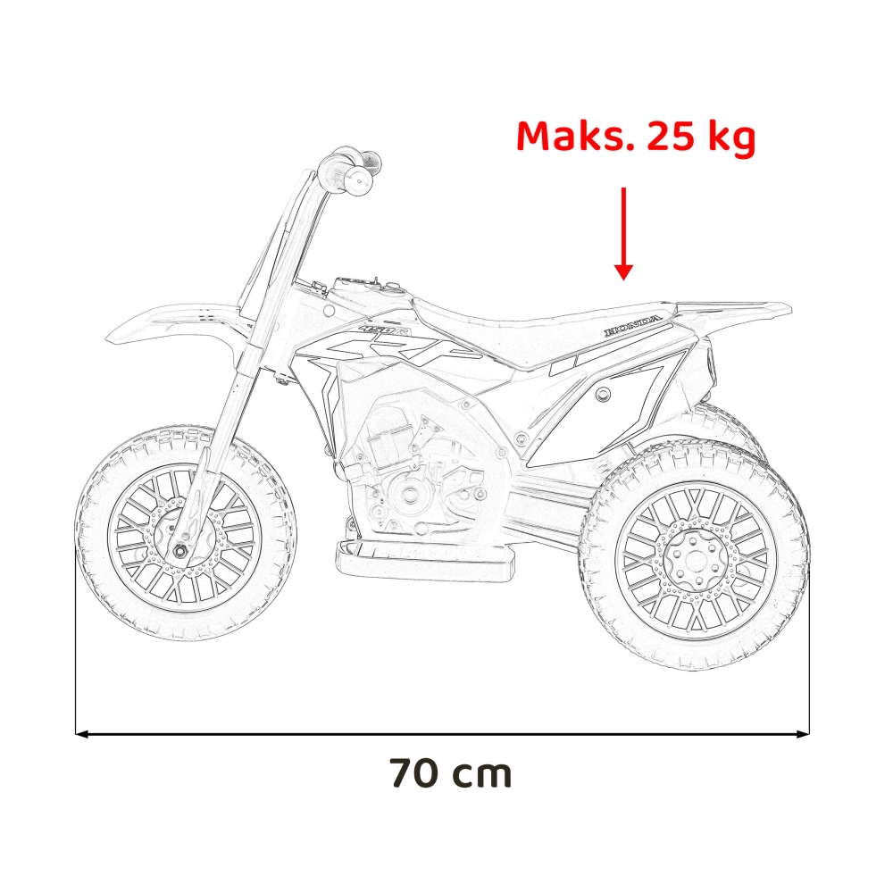 Elektrinis motociklas Honda Cross CRF 450R, Green-Elektromobiliai vaikams, Motociklai-e-vaikas